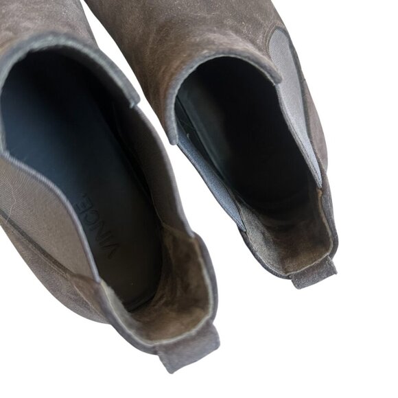 Vince Newlyn Suede Leather Pull-on Booties High Top Sneakers Grey Size 7 Women's - Picture 8 of 11